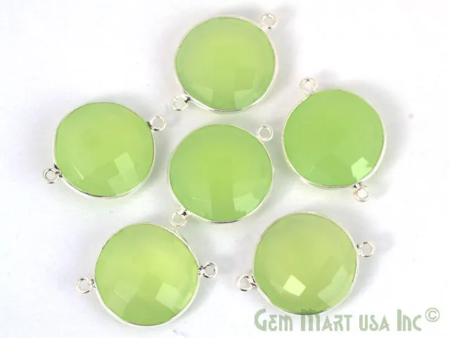 Rings GemMartUSA Round 16mm Double Bail Gemstone Silver Bezel Connector