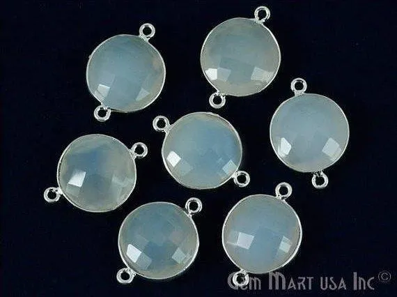 Rings GemMartUSA Round 16mm Double Bail Gemstone Silver Bezel Connector
