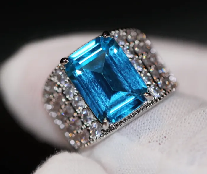 Rings Lab Diamonds London Aquamarine Blue Emerald Diamond Ring Blue Emerald Diamond Ring