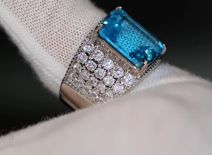 Rings Lab Diamonds London Aquamarine Blue Emerald Diamond Ring Blue Emerald Diamond Ring