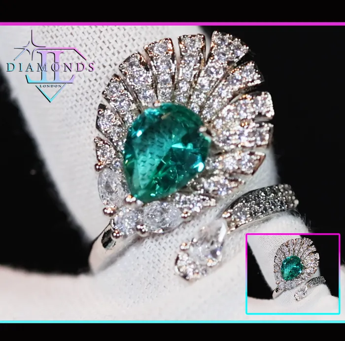 Rings Lab Diamonds London Green Diamond Engagement Ring Peacock Diamond Ring Green diamond feather ring Rings Lab Diamonds London Green Diamond Engagement Ring Peacock Diamond Ring Green diamond feather ring