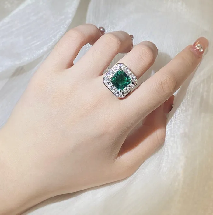 Rings Minx London Statement Ring Green Diamond Ring Big Diamond Engagement Ring Princess Cut Engagement Ring Emerald Diamond Ring Tourmaline Ring