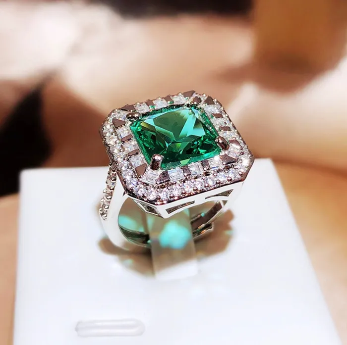 Rings Minx London Statement Ring Green Diamond Ring Big Diamond Engagement Ring Princess Cut Engagement Ring Emerald Diamond Ring Tourmaline Ring