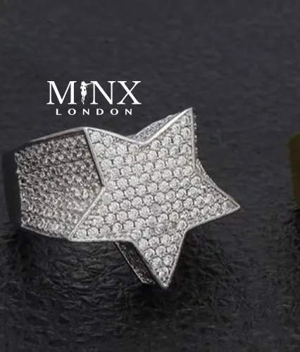 Rings Star Rings Star Ring Iced Out Rings Minx London