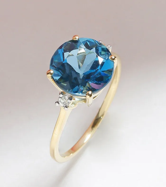 Rings YoTreasure 390 Ct London Blue Topaz Solid 10k Yellow Gold Ring Jewelry Rings YoTreasure 390 Ct London Blue Topaz Solid 10k Yellow Gold Ring Jewelry