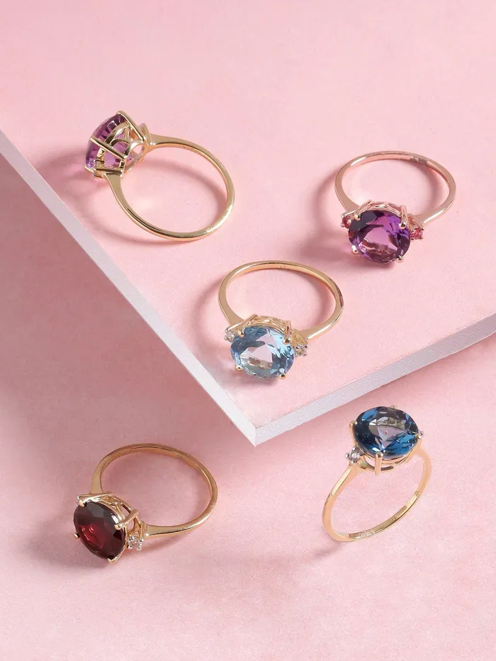 Rings YoTreasure 390 Ct London Blue Topaz Solid 10k Yellow Gold Ring Jewelry