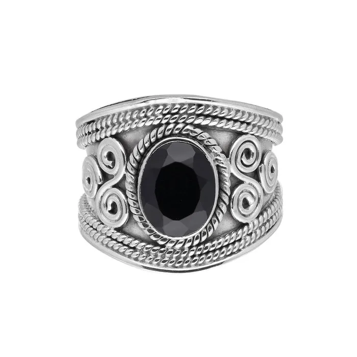 Rings YoTreasure Black Onyx Ring Solid 925 Sterling Silver Gemstone Jewelry Rings YoTreasure Black Onyx Ring Solid 925 Sterling Silver Gemstone Jewelry