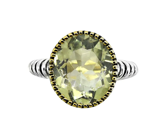 Rings YoTreasure Green Amethyst Solid 925 Sterling Silver Gold Plated Ring Genuine Gemstone Jewelry Rings YoTreasure Green Amethyst Solid 925 Sterling Silver Gold Plated Ring Genuine Gemstone Jewelry