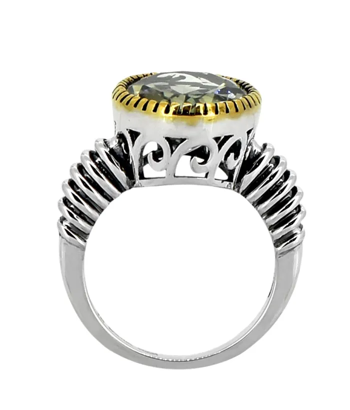 Rings YoTreasure Green Amethyst Solid 925 Sterling Silver Gold Plated Ring Genuine Gemstone Jewelry Rings YoTreasure Green Amethyst Solid 925 Sterling Silver Gold Plated Ring Genuine Gemstone Jewelry