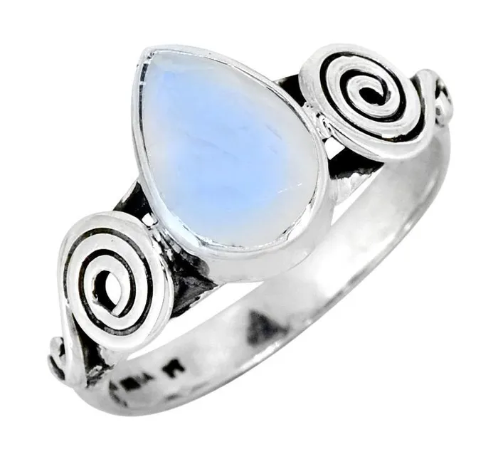Rings YoTreasure Rainbow Moonstone Solid 925 Sterling Silver Gemstone Ring Jewelry Rings YoTreasure Rainbow Moonstone Solid 925 Sterling Silver Gemstone Ring Jewelry