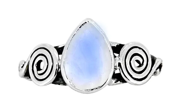 Rings YoTreasure Rainbow Moonstone Solid 925 Sterling Silver Gemstone Ring Jewelry Rings YoTreasure Rainbow Moonstone Solid 925 Sterling Silver Gemstone Ring Jewelry