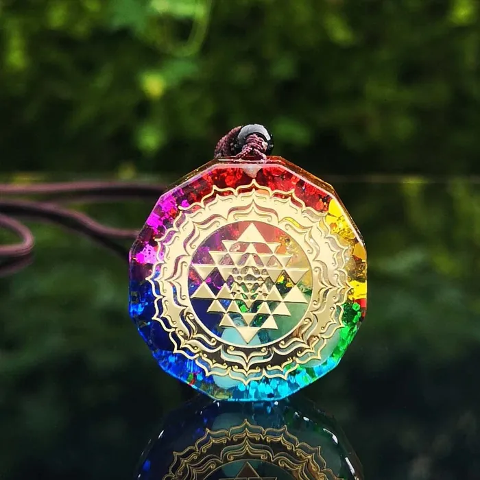 Sri Yantra Orgonite Necklace My Zen Temple Necklaces
