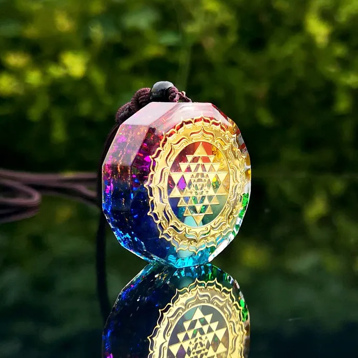 Sri Yantra Orgonite Necklace My Zen Temple Necklaces