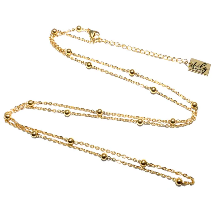 Stainless Steel with 18K Gold Vermeil Satellite Cable Chain Lily Rose Jewelry Bracelets Stainless Steel with 18K Gold Vermeil Satellite Cable Chain Lily Rose Jewelry Bracelets
