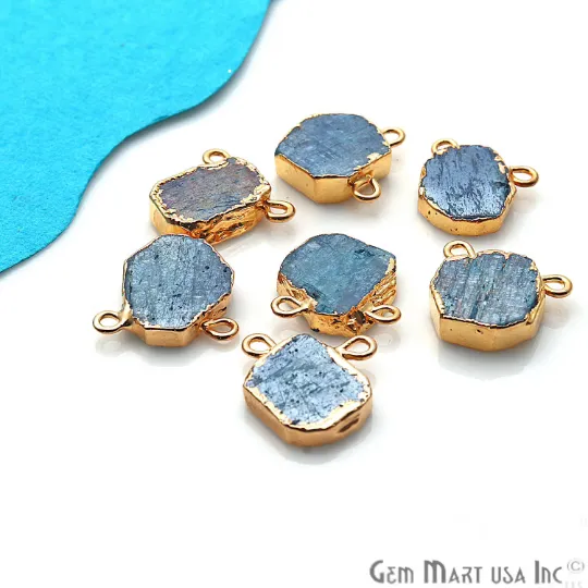 Sulemani Stone Rough Gemstone Double Bail Gold Electroplated Connector GemMartUSA Rings Sulemani Stone Rough Gemstone Double Bail Gold Electroplated Connector GemMartUSA Rings