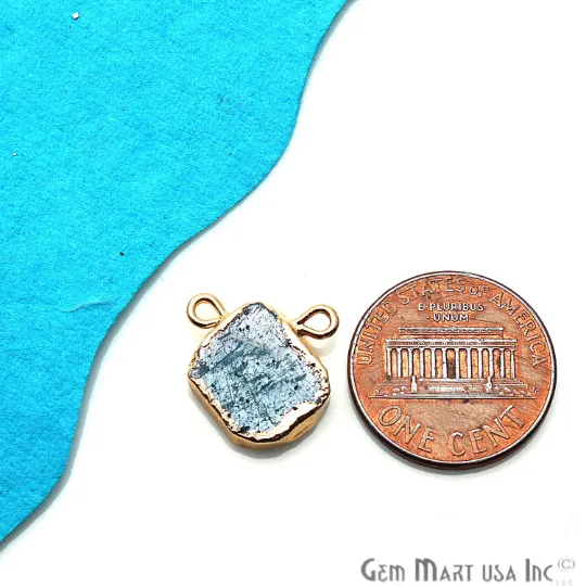Sulemani Stone Rough Gemstone Double Bail Gold Electroplated Connector GemMartUSA Rings Sulemani Stone Rough Gemstone Double Bail Gold Electroplated Connector GemMartUSA Rings