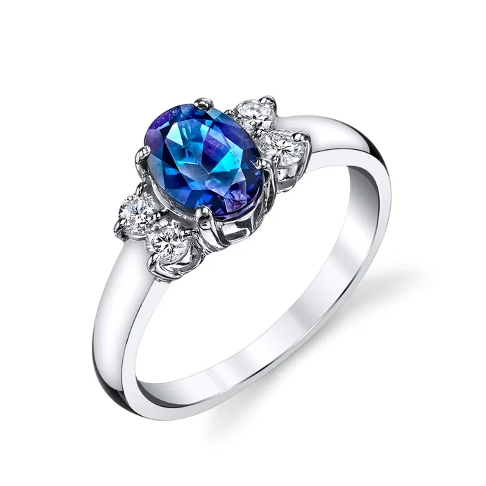 The Superior Platinum Natural Alexandrite Ring Safiya Jewels Rings