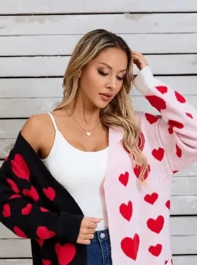 Two Tone Heart Cardigan Miss Sparkling Rings