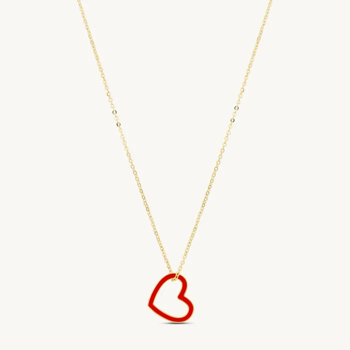 Vanessa Enamel Heart Necklace Ideaure Jewelry Necklaces