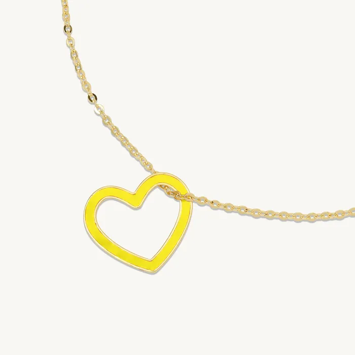 Vanessa Enamel Heart Necklace Ideaure Jewelry Necklaces