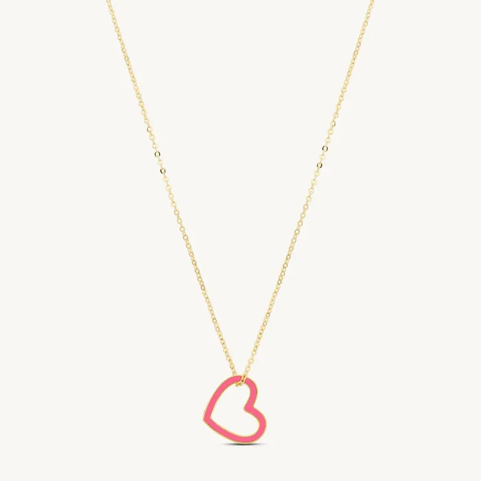 Vanessa Enamel Heart Necklace Ideaure Jewelry Necklaces