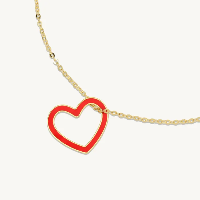 Vanessa Enamel Heart Necklace Ideaure Jewelry Necklaces