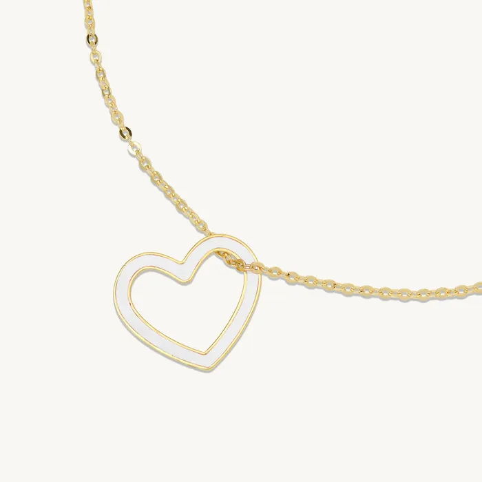 Vanessa Enamel Heart Necklace Ideaure Jewelry Necklaces