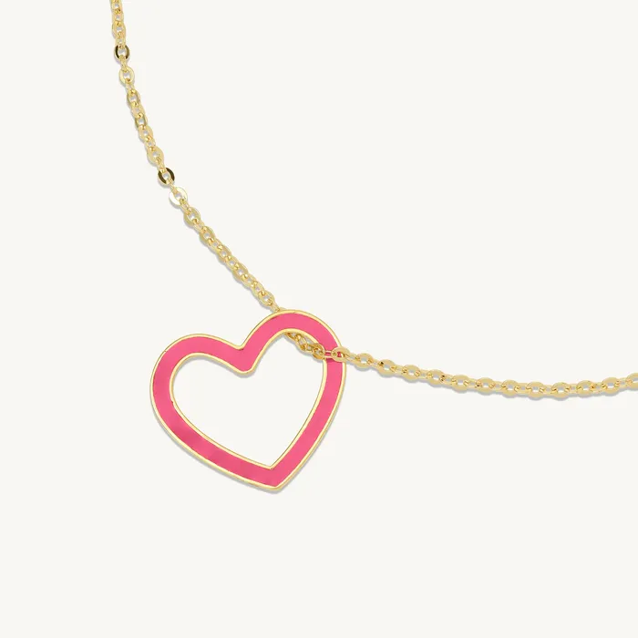 Vanessa Enamel Heart Necklace Ideaure Jewelry Necklaces