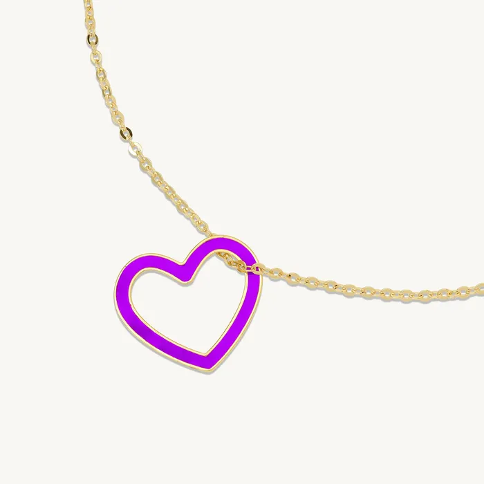 Vanessa Enamel Heart Necklace Ideaure Jewelry Necklaces