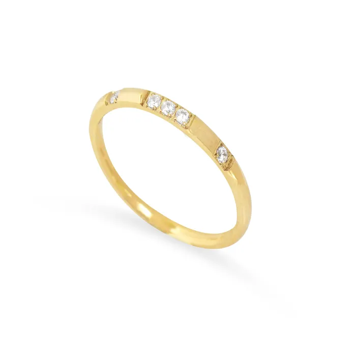 VEDA DAINTY GOLD CZ DIAMOND STACKABLE RING SAMPLE Mai Dsire Rings