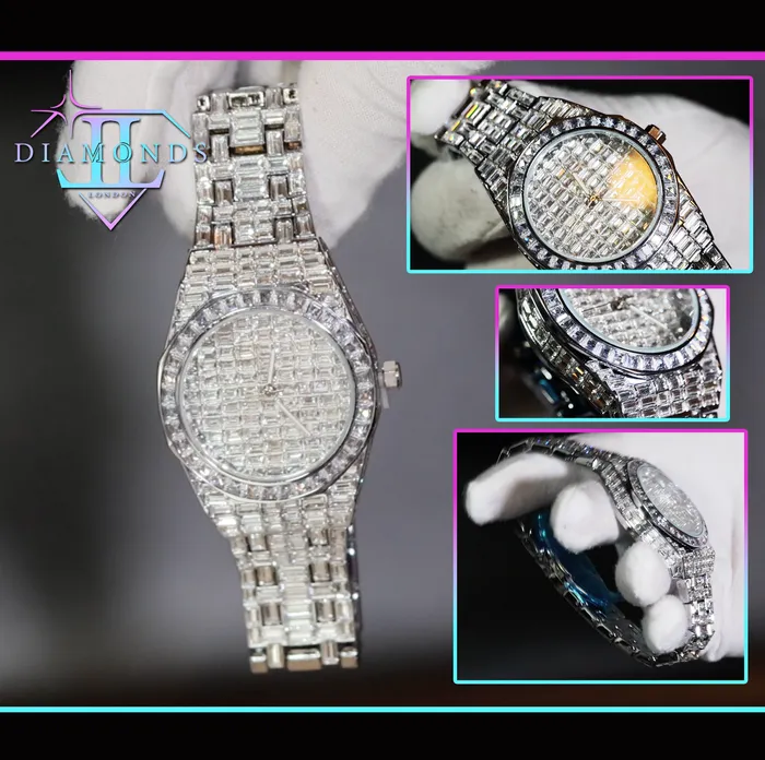 Watches Lab Diamonds London Iced Out Watch Iced Watch Mens Baguette Diamond Watch Hip Hop Diamond Watch Watches Lab Diamonds London Iced Out Watch Iced Watch Mens Baguette Diamond Watch Hip Hop Diamond Watch