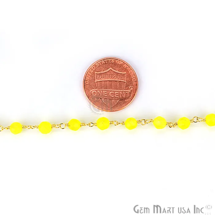 Yellow Jade Beads Gold Plated Wire Wrapped Rosary Chain GemmartUSA PreStyled Sets Yellow Jade Beads Gold Plated Wire Wrapped Rosary Chain GemmartUSA PreStyled Sets