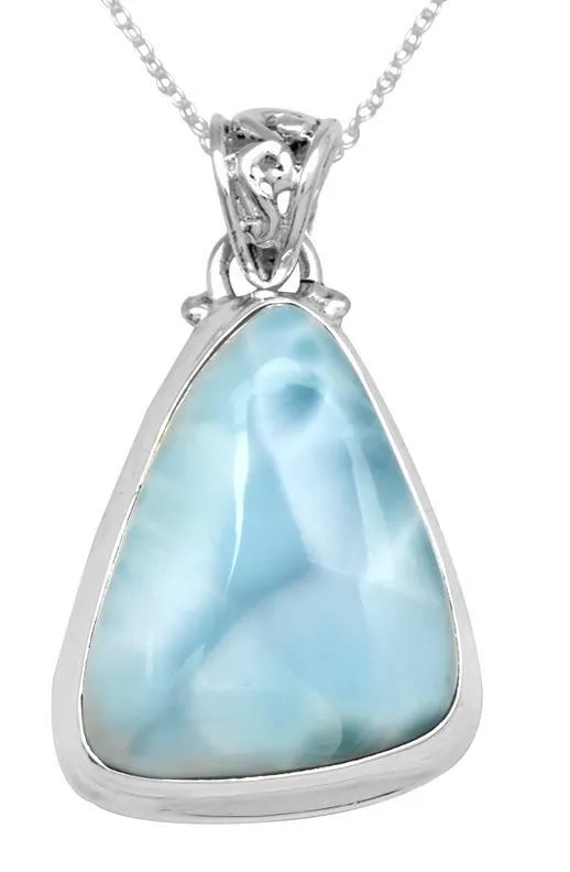 YoTreasure Necklaces Natural Larimar 1 34 Inch Long 925 Solid Sterling Silver Pendant YoTreasure Necklaces Natural Larimar 1 34 Inch Long 925 Solid Sterling Silver Pendant