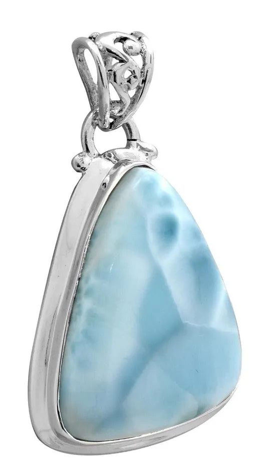 YoTreasure Necklaces Natural Larimar 1 34 Inch Long 925 Solid Sterling Silver Pendant YoTreasure Necklaces Natural Larimar 1 34 Inch Long 925 Solid Sterling Silver Pendant