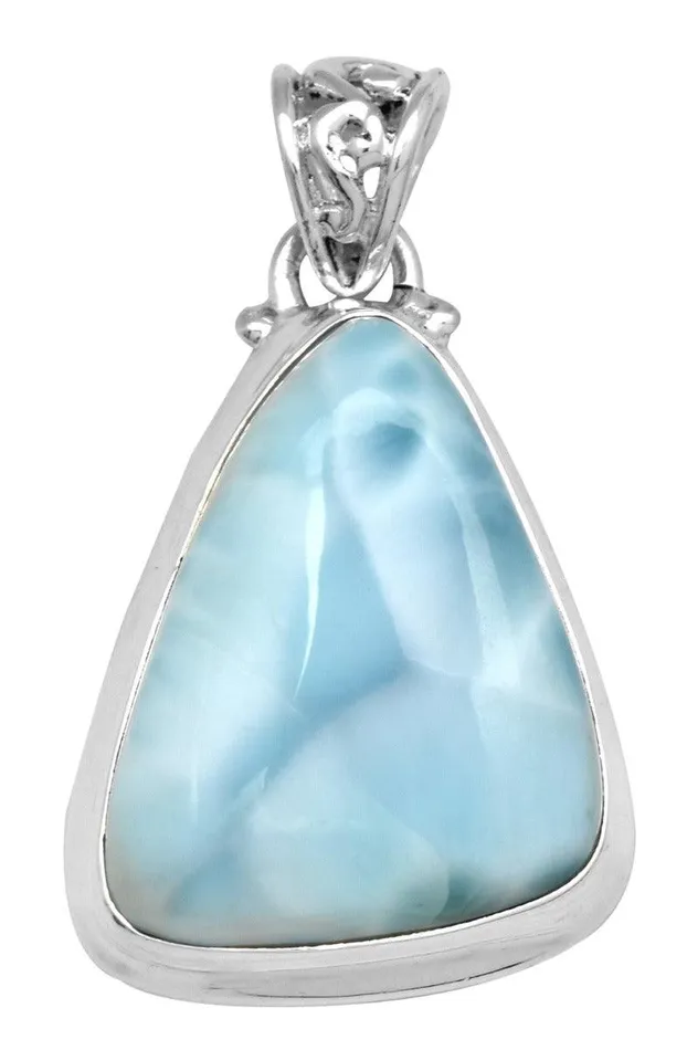 YoTreasure Necklaces Natural Larimar 1 34 Inch Long 925 Solid Sterling Silver Pendant YoTreasure Necklaces Natural Larimar 1 34 Inch Long 925 Solid Sterling Silver Pendant