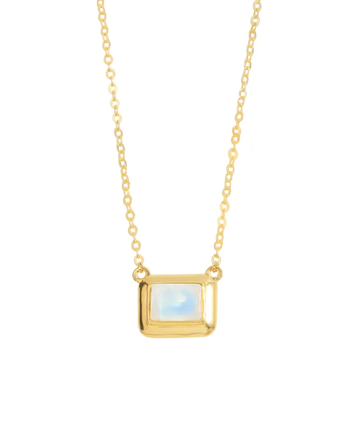 YoTreasure Necklaces Rainbow Moonstone Gemstone Solid 14K Gold Plated Over 925 Sterling Silver Pendant Necklace YoTreasure Necklaces Rainbow Moonstone Gemstone Solid 14K Gold Plated Over 925 Sterling Silver Pendant Necklace