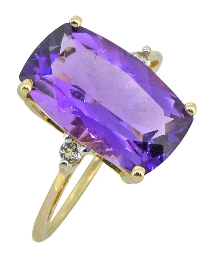 YoTreasure Rings 680 Ct Purple Amethyst Solid 14k Yellow Gold Ring Jewelry YoTreasure Rings 680 Ct Purple Amethyst Solid 14k Yellow Gold Ring Jewelry