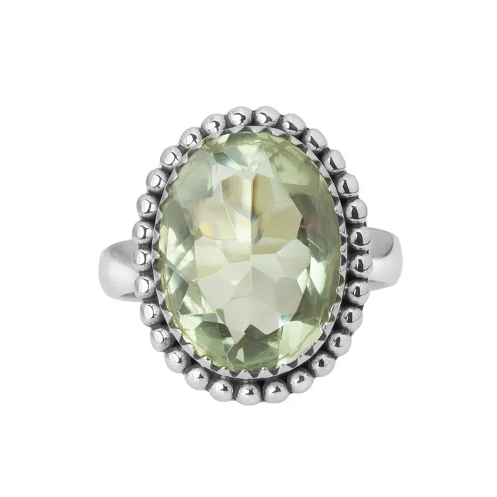 YoTreasure Rings Green Amethyst Solid 925 Sterling Silver Gemstone Ring Jewelry YoTreasure Rings Green Amethyst Solid 925 Sterling Silver Gemstone Ring Jewelry