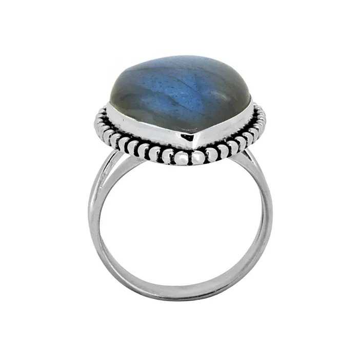 YoTreasure Rings Labradorite Solid 925 Sterling Silver Split Shank Ring Jewelry