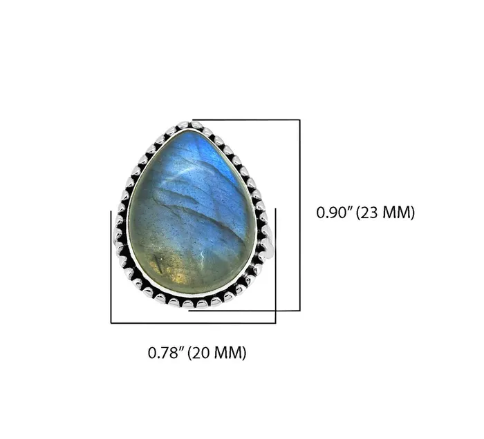 YoTreasure Rings Labradorite Solid 925 Sterling Silver Split Shank Ring Jewelry
