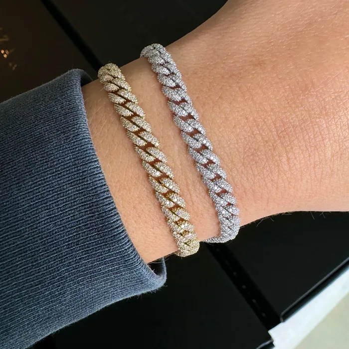 14K Gold Classic Miami Cuban Link Diamond Bracelet Izakov Diamonds Fine Jewelry Bracelets