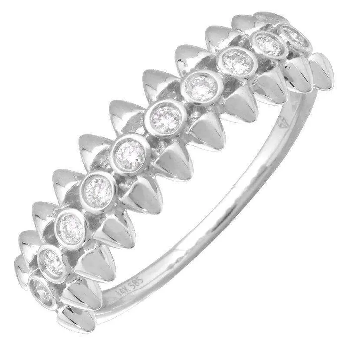 14K Gold Diamond Bezel Spikes Ring Izakov Diamonds Fine Jewelry Rings