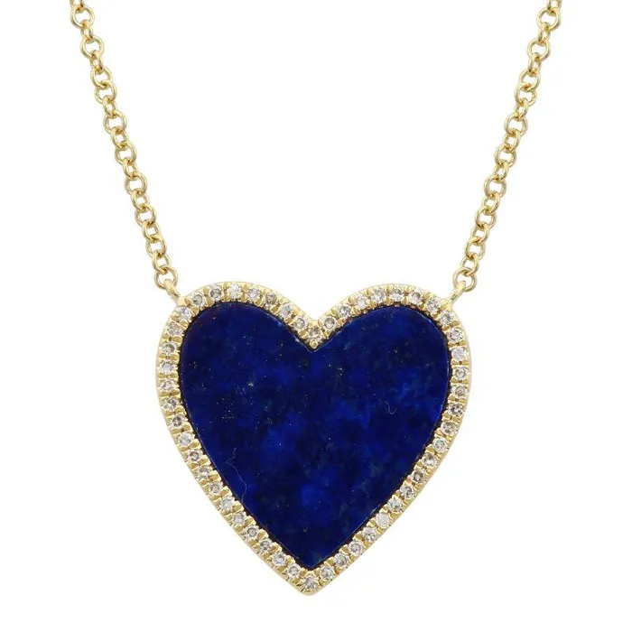 14K Gold Diamond Halo Gemstone Heart Necklace Izakov Diamonds Fine Jewelry Necklaces 14K Gold Diamond Halo Gemstone Heart Necklace Izakov Diamonds Fine Jewelry Necklaces