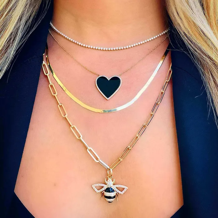 14K Gold Diamond Halo Gemstone Heart Necklace Izakov Diamonds Fine Jewelry Necklaces