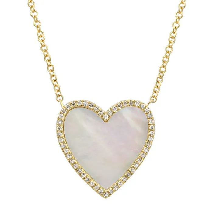 14K Gold Diamond Halo Gemstone Heart Necklace Izakov Diamonds Fine Jewelry Necklaces