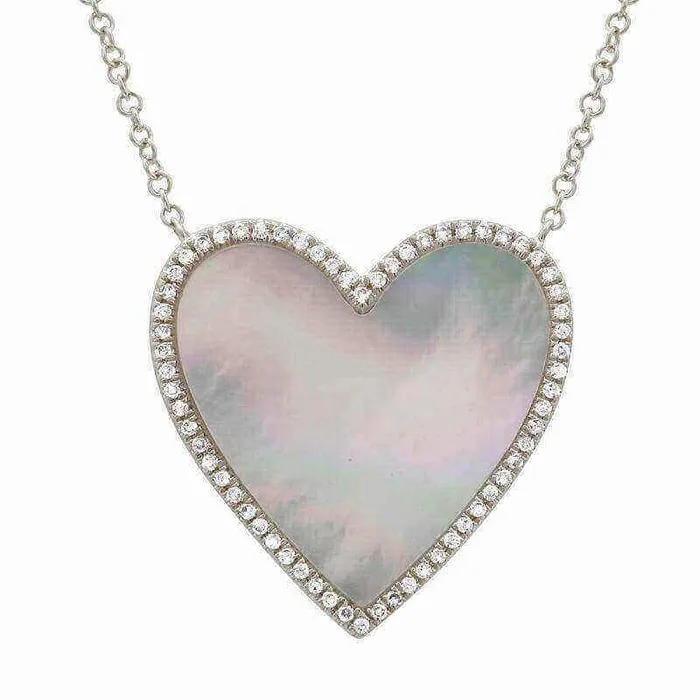 14K Gold Diamond Halo Gemstone Heart Necklace Izakov Diamonds Fine Jewelry Necklaces