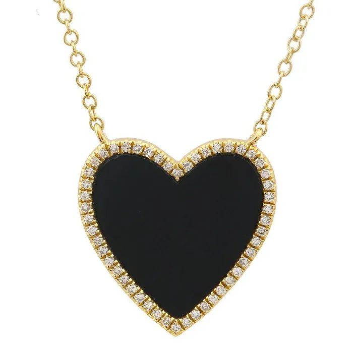 14K Gold Diamond Halo Gemstone Heart Necklace Izakov Diamonds Fine Jewelry Necklaces