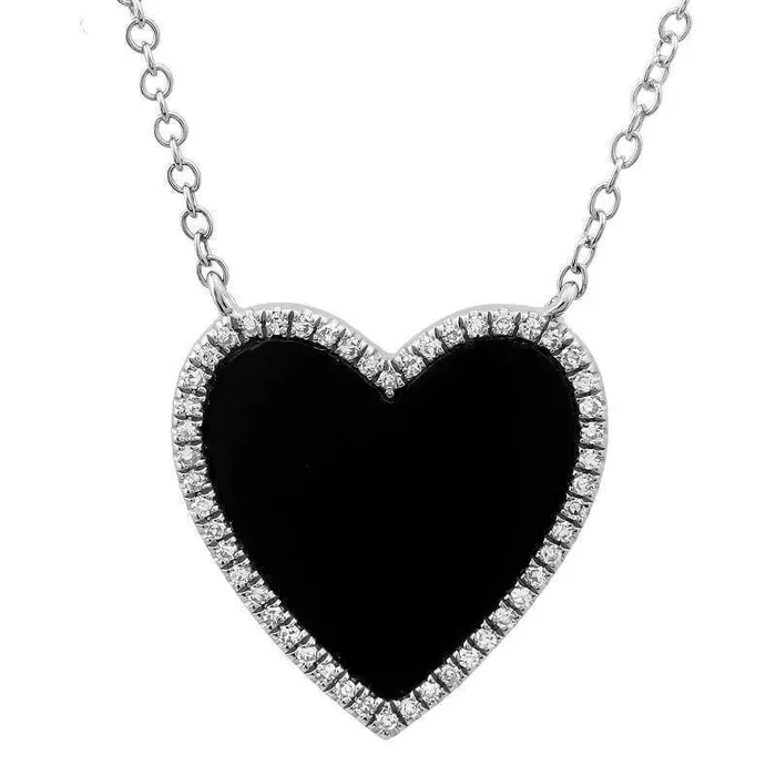 14K Gold Diamond Halo Gemstone Heart Necklace Izakov Diamonds Fine Jewelry Necklaces