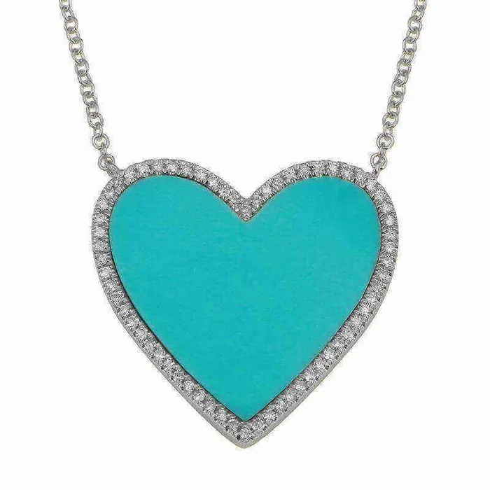 14K Gold Diamond Halo Gemstone Heart Necklace Izakov Diamonds Fine Jewelry Necklaces