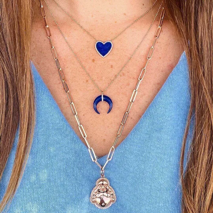 14K Gold Diamond Halo Gemstone Heart Necklace Izakov Diamonds Fine Jewelry Necklaces